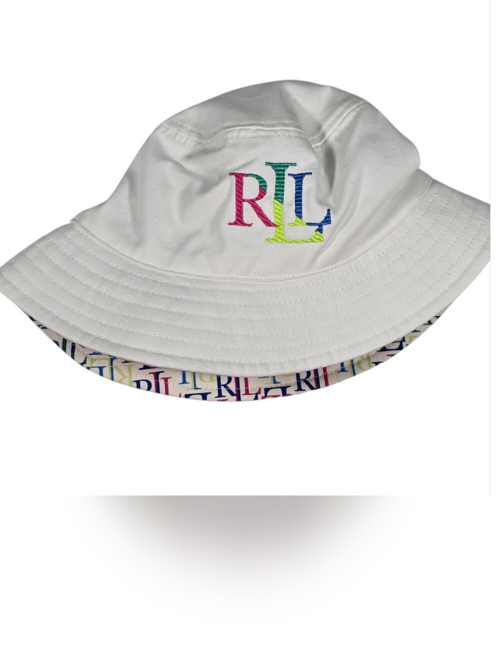 Ralph Lauren Logo Print Reversible Multi Color Bucket Hat - Picture 5 of 9